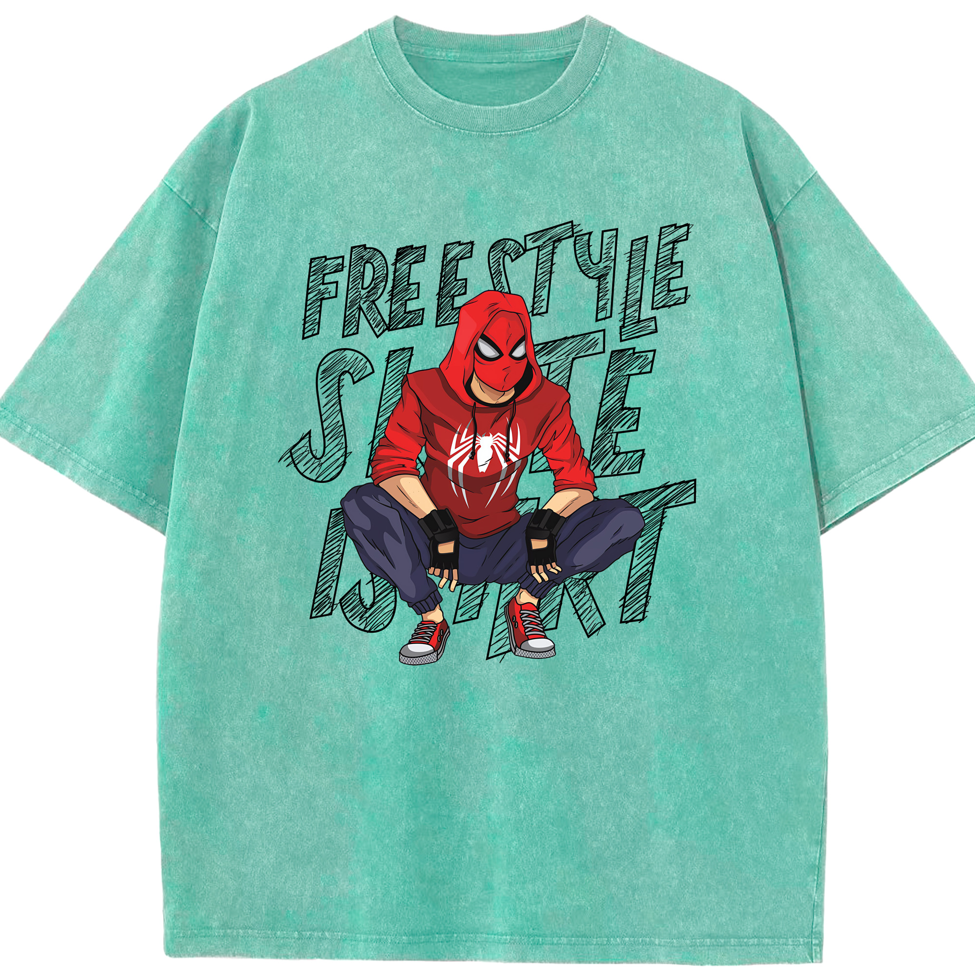 （画像用） Spider Man スパイダーマン 綿100% ヴィンテージ風 半袖Tシャツ（フロントプリント）